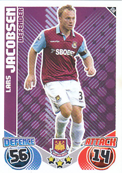 Lars Jacobsen West Ham United 2010/11 Topps Match Attax #U50